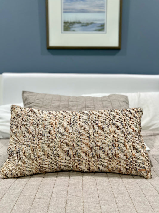Driftwood Overshot Lumbar Pillow Cover & Goose/Down Insert