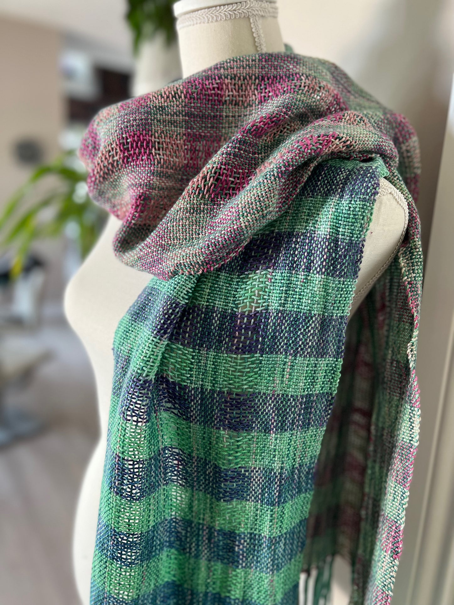 Hibiscus Silk/Wool/Cotton Scarf