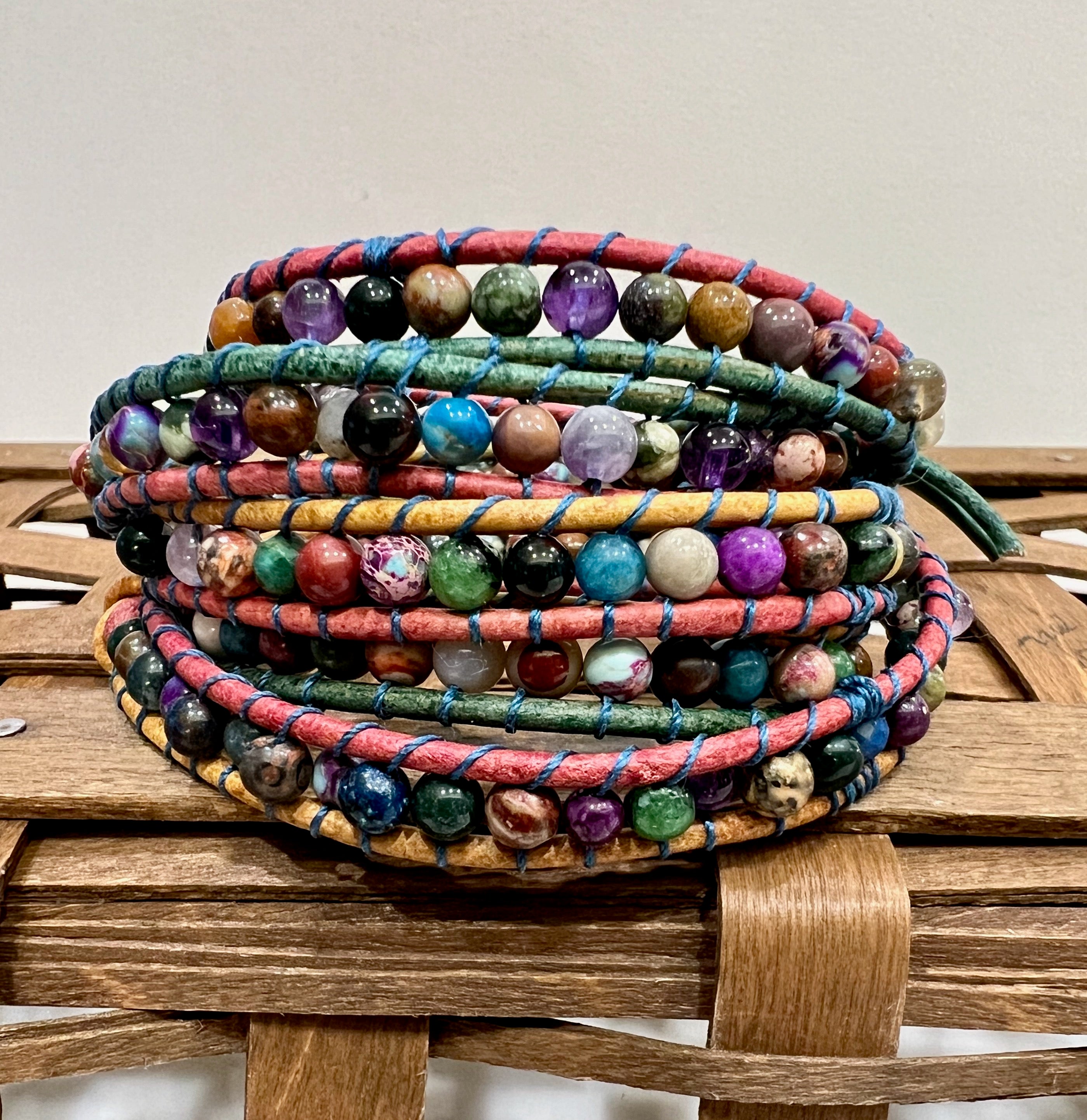 2024 Beaded wool and otter bracelet