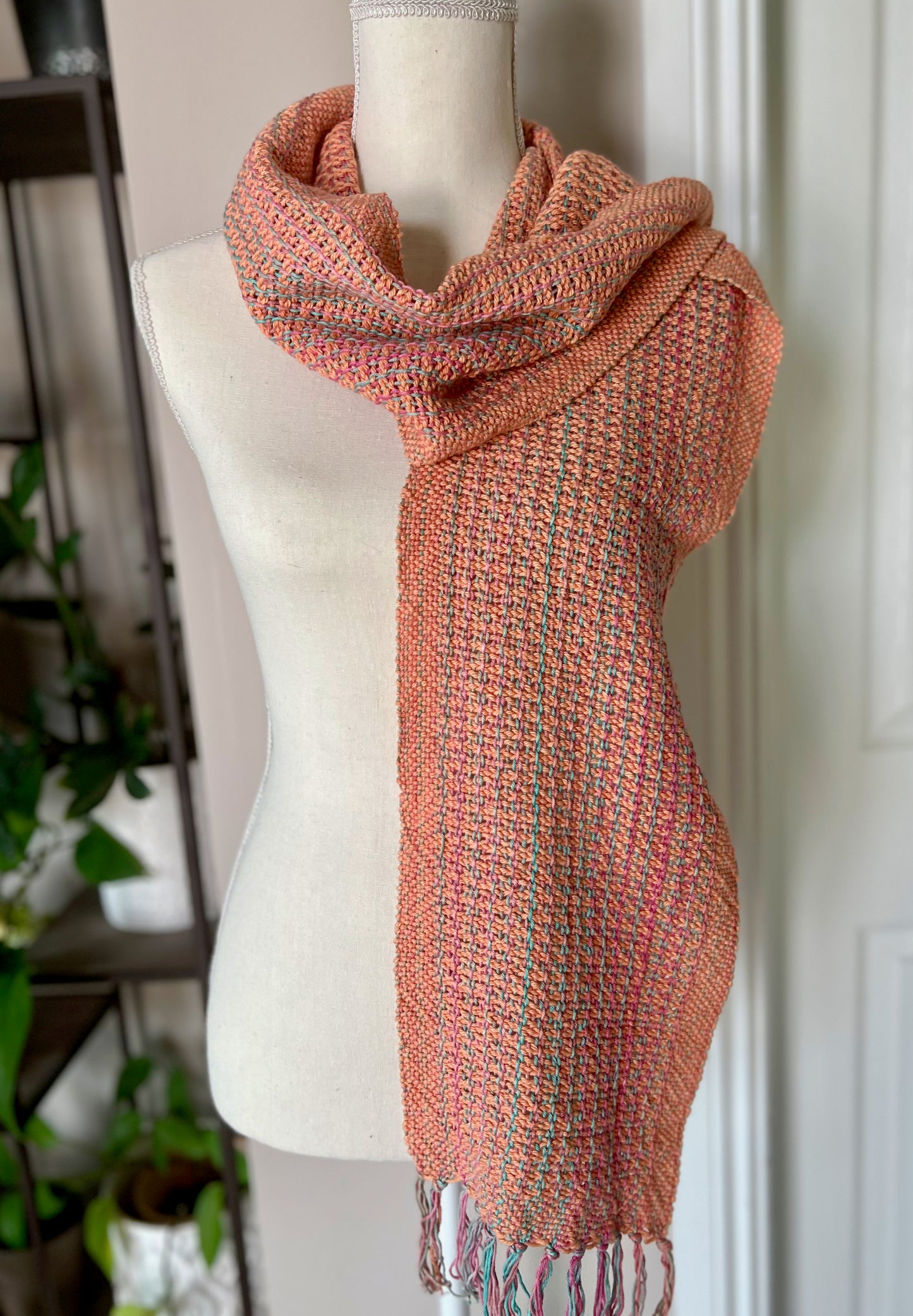 Peachy Hand-Dyed Cotton Scarf