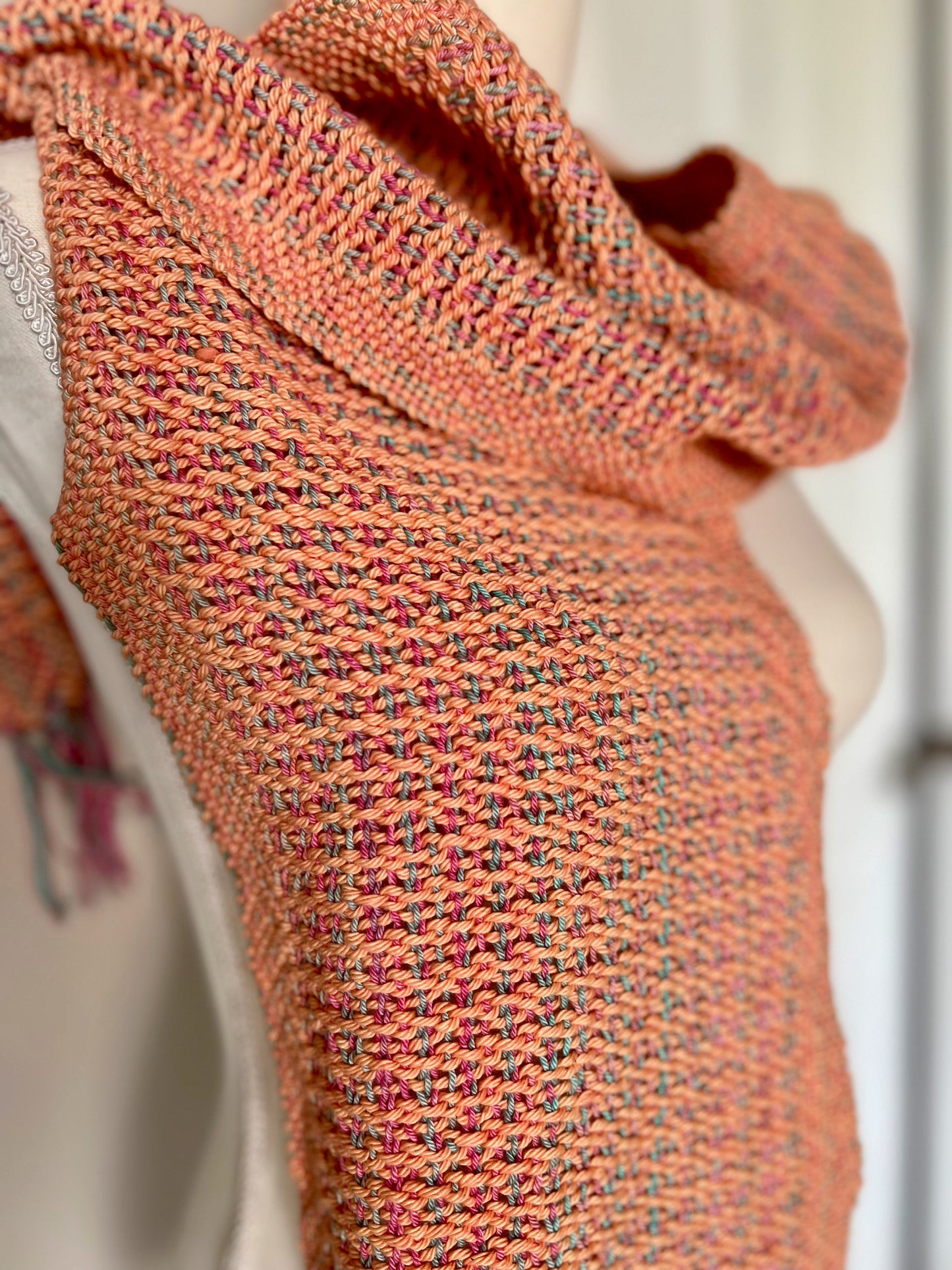 Peachy Hand-Dyed Cotton Scarf