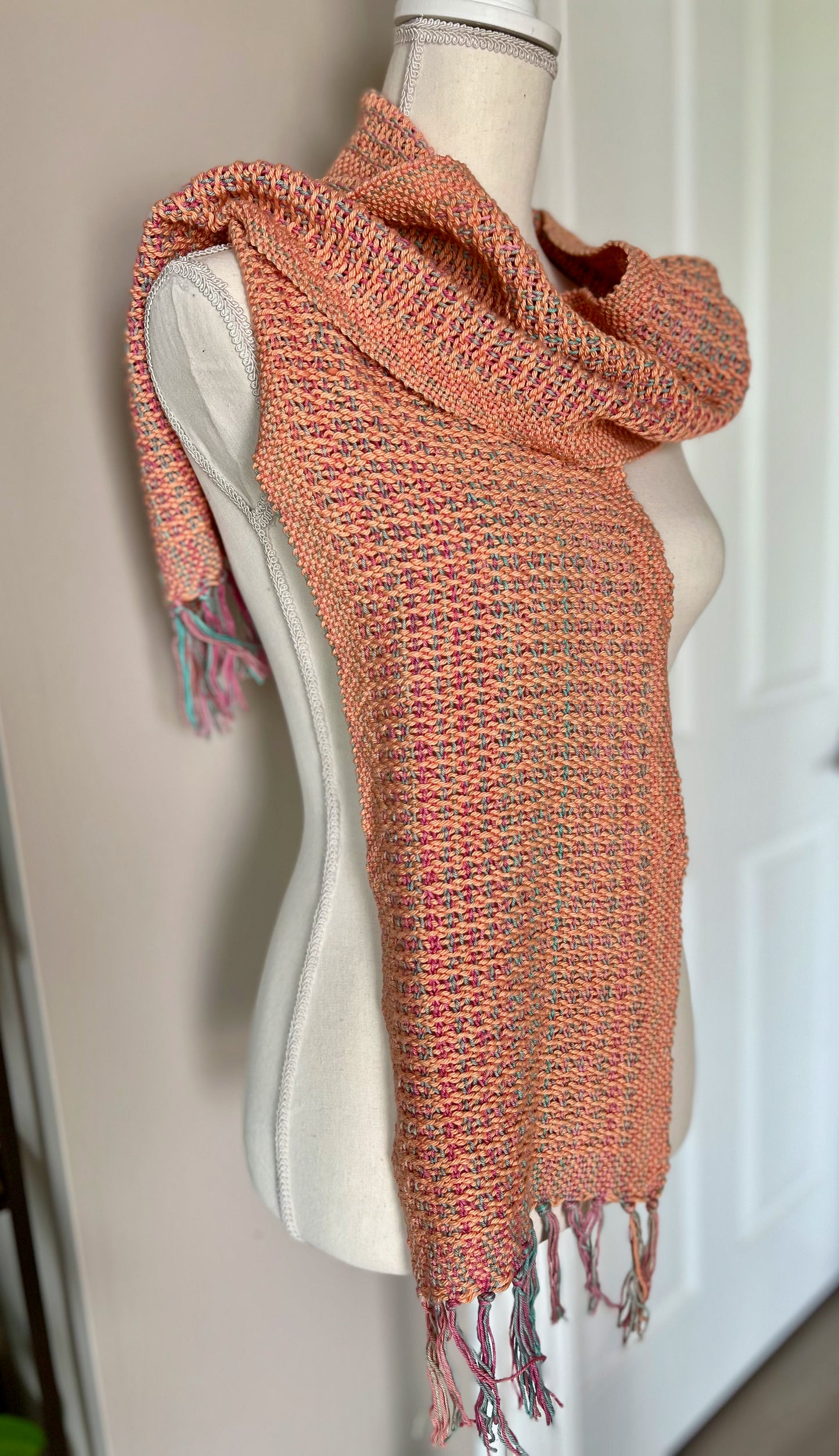 Peachy Hand-Dyed Cotton Scarf