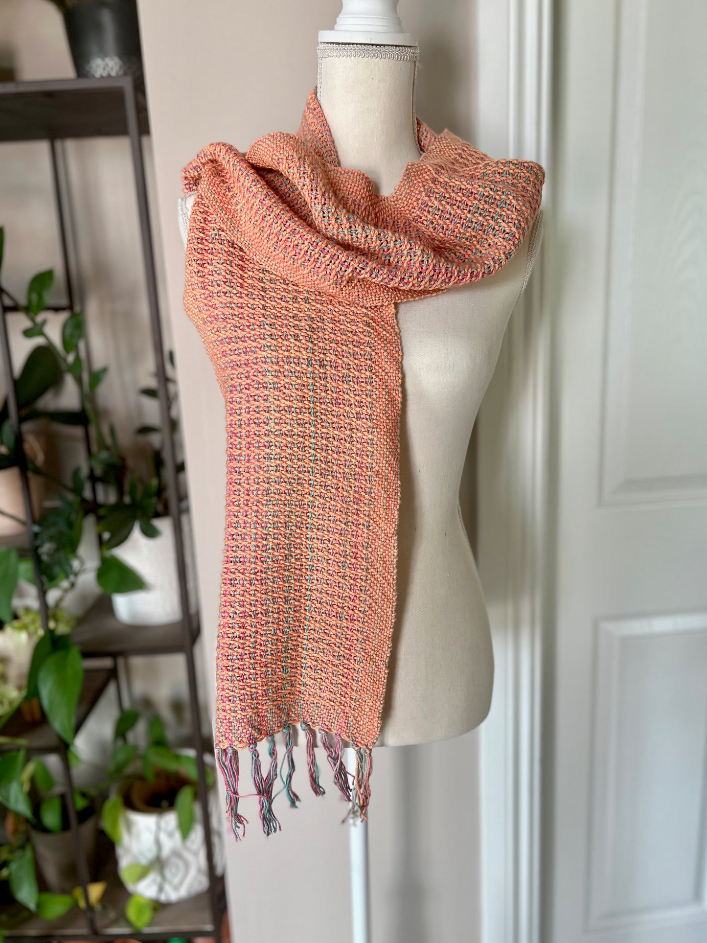 Peachy Hand-Dyed Cotton Scarf