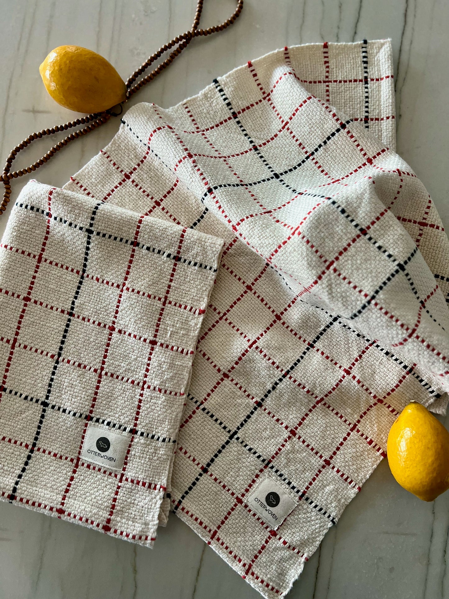 Grid Organic Cotton Slub Towels