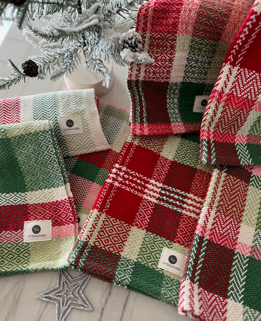 Christmas Twill Towels - Red, Green & Pink 2023