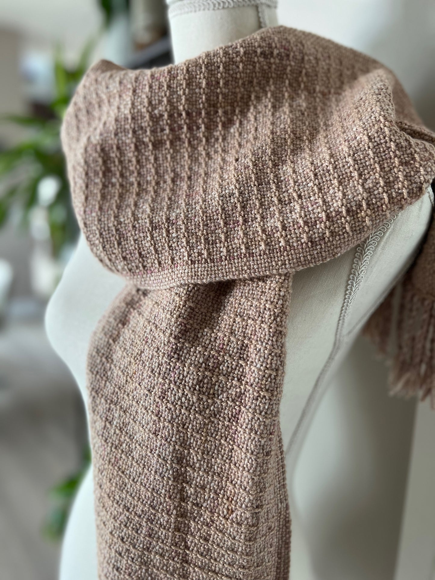 Mauve Latte Hand-dyed Cotton Scarf