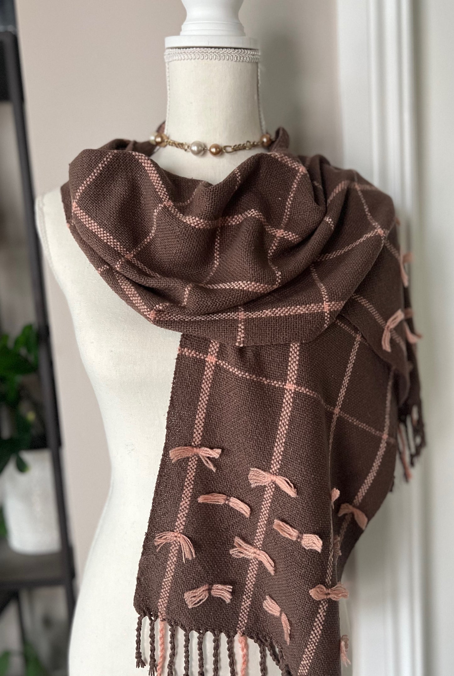 Silk Noil Bows Scarf