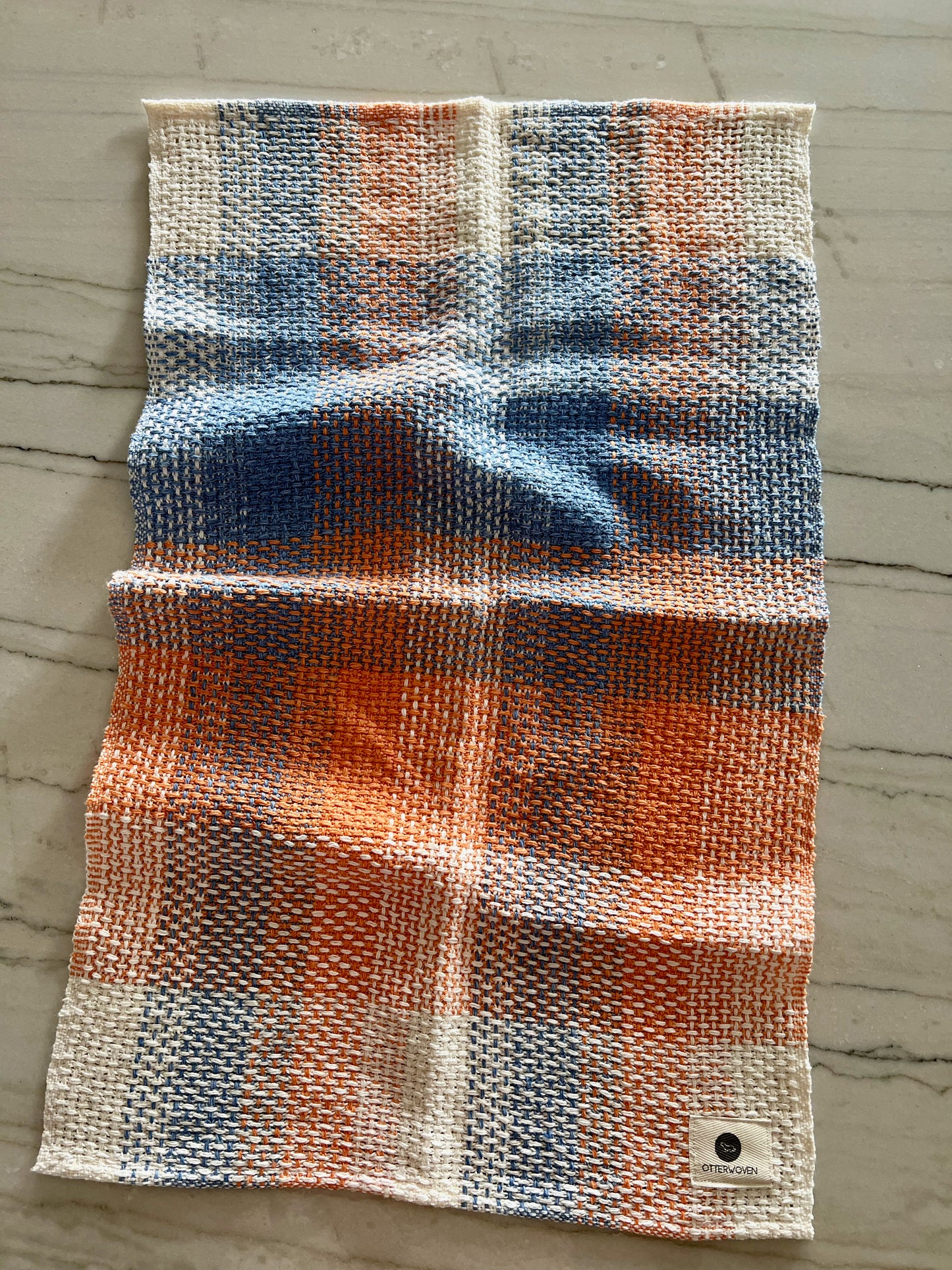 Canvas Weave Linen/Cotton Towels - Peaches & Chambray