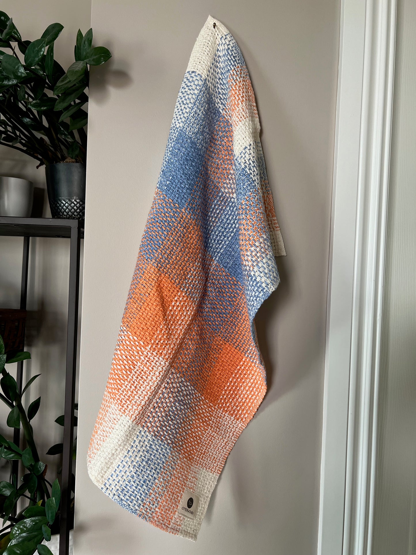 Canvas Weave Linen/Cotton Towels - Peaches & Chambray