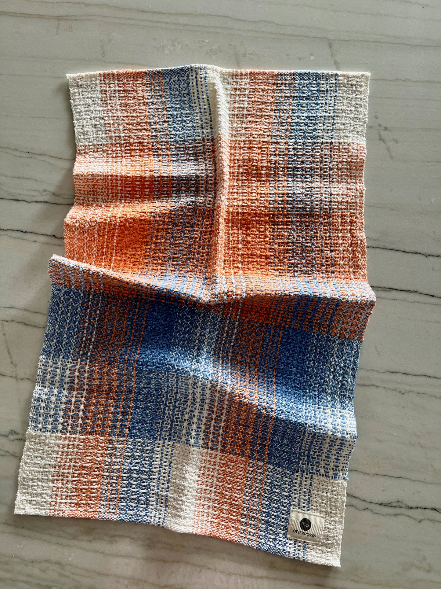 Canvas Weave Linen/Cotton Towels - Peaches & Chambray