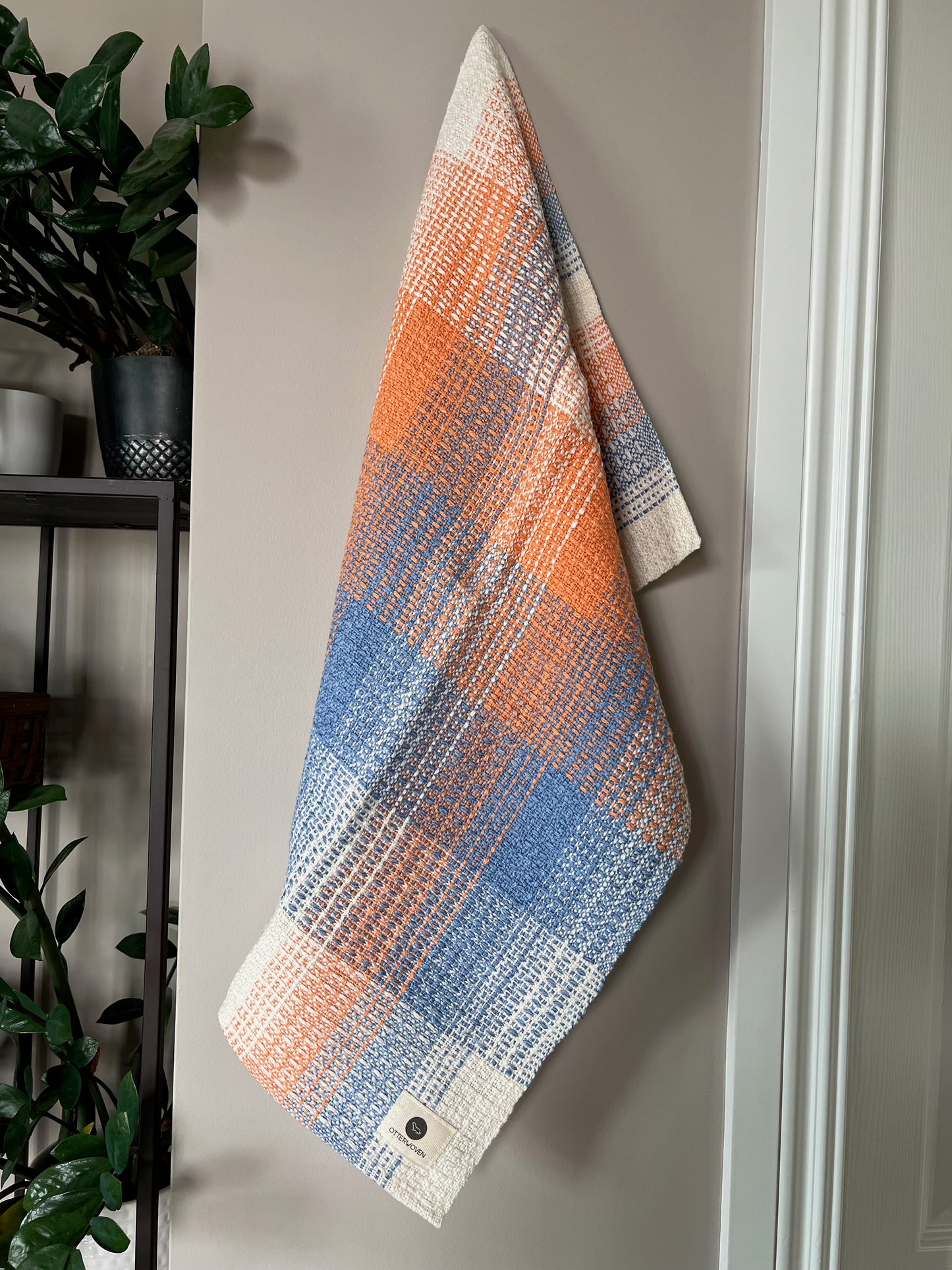 Canvas Weave Linen/Cotton Towels - Peaches & Chambray