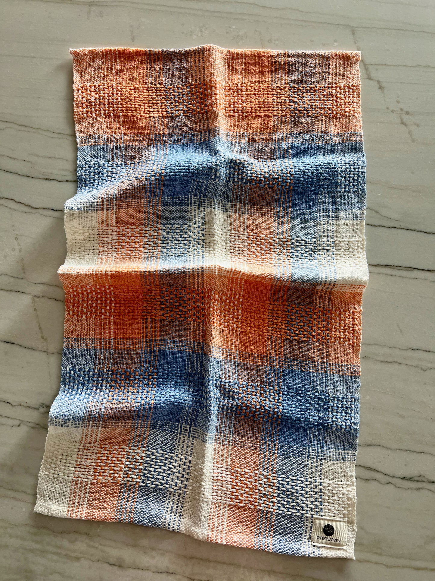 Canvas Weave Linen/Cotton Towels - Peaches & Chambray