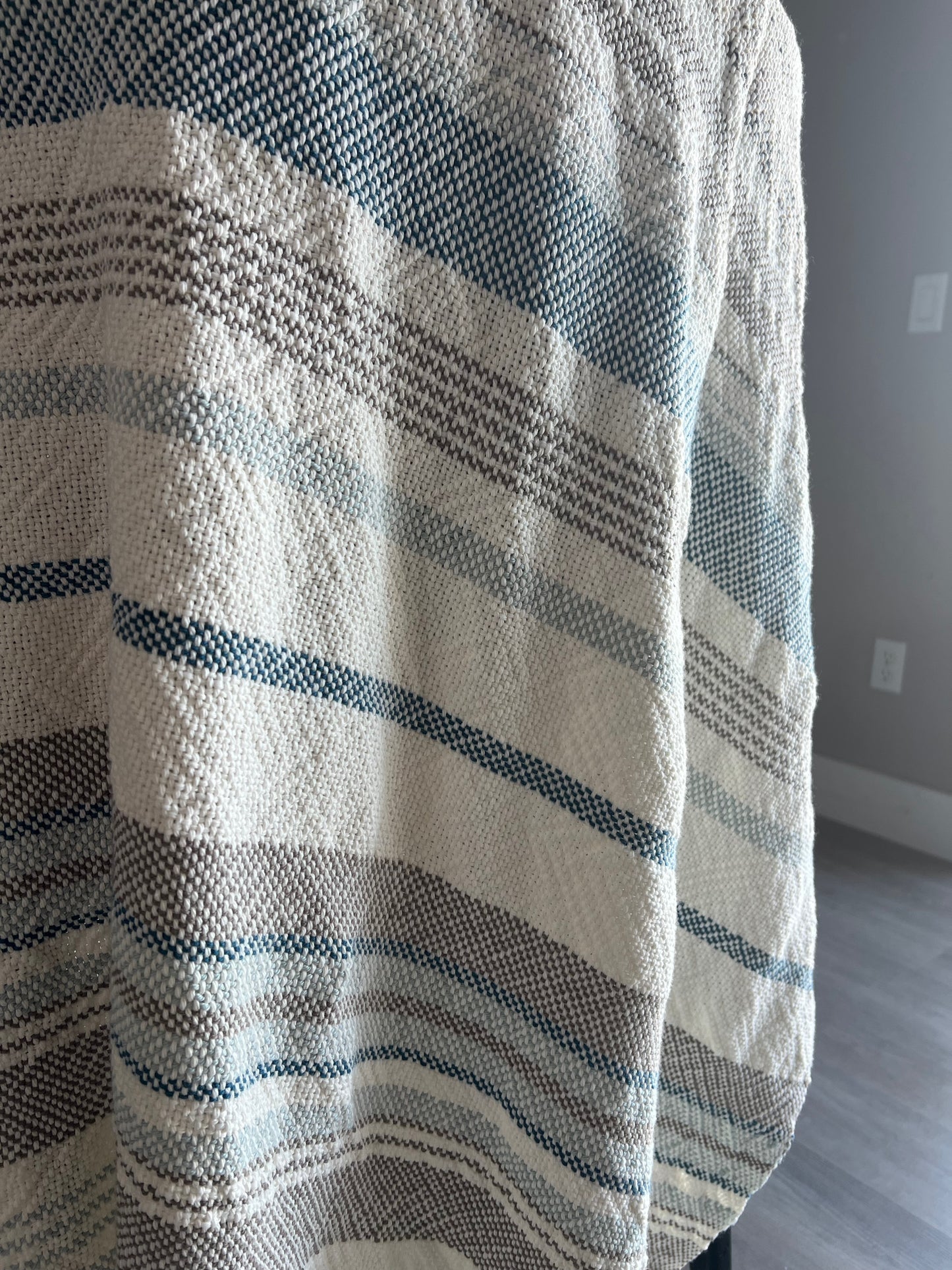 Boho Striped Blanket #8 - Beachy Blues & Beiges