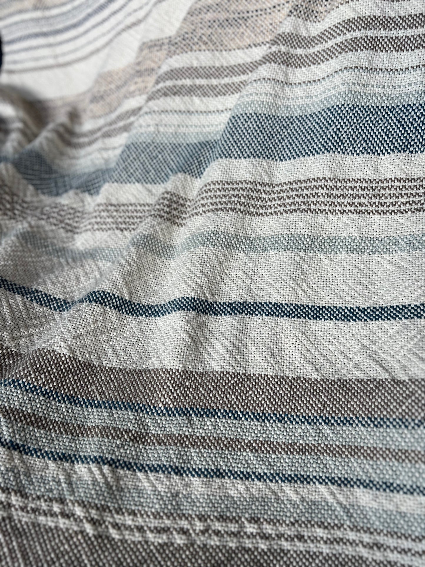 Boho Striped Blanket #8 - Beachy Blues & Beiges