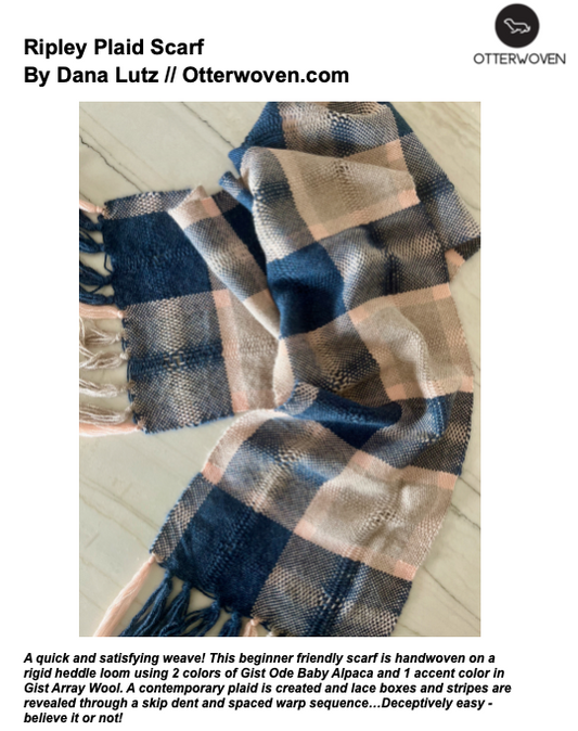 Rigid Heddle Weaving Pattern PDF - Ripley Plaid Scarf