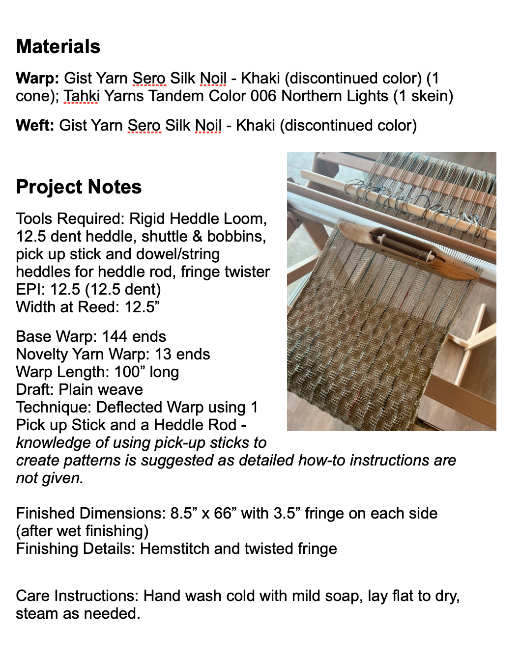 Rigid Heddle Weaving Pattern: Waves Deflected Warp Scarf