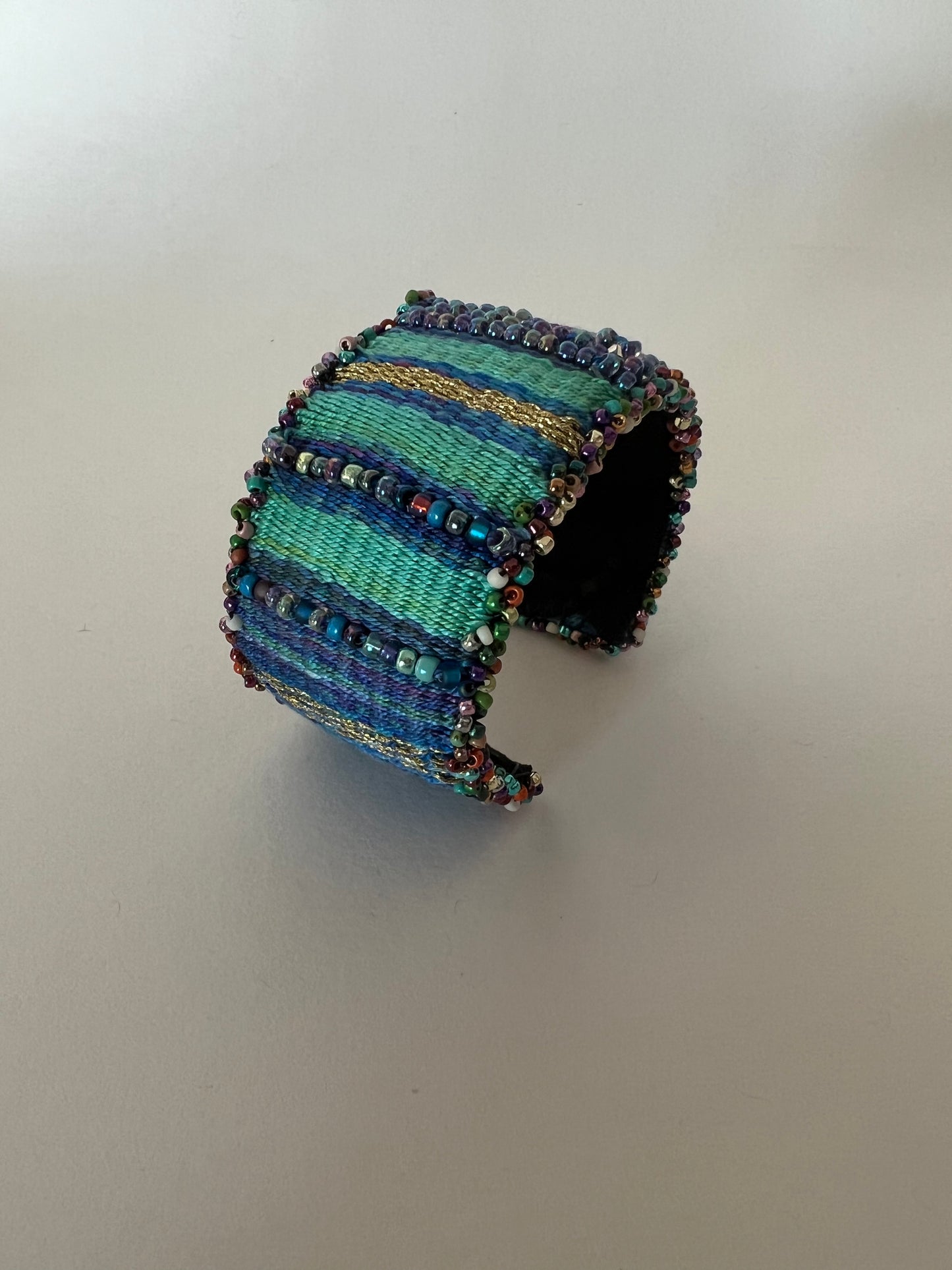 Beaded Tapestry Cuff - Turquoise