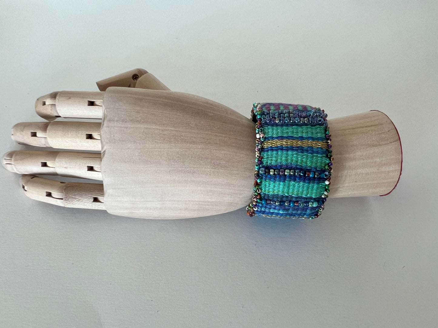 Beaded Tapestry Cuff - Turquoise