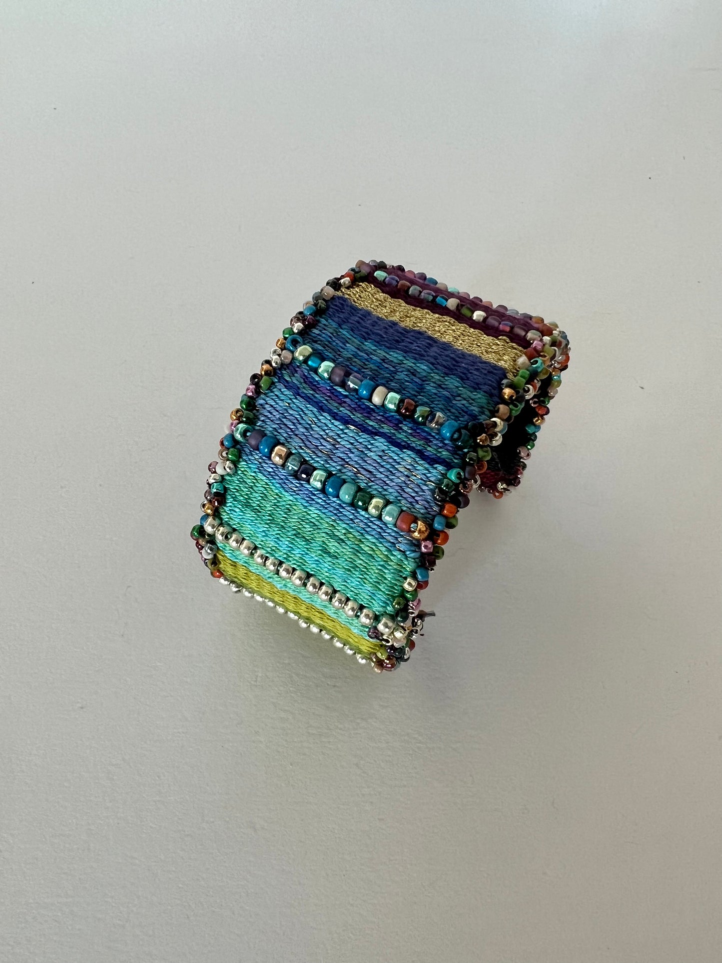 Beaded Tapestry Cuff - Rainbow 2