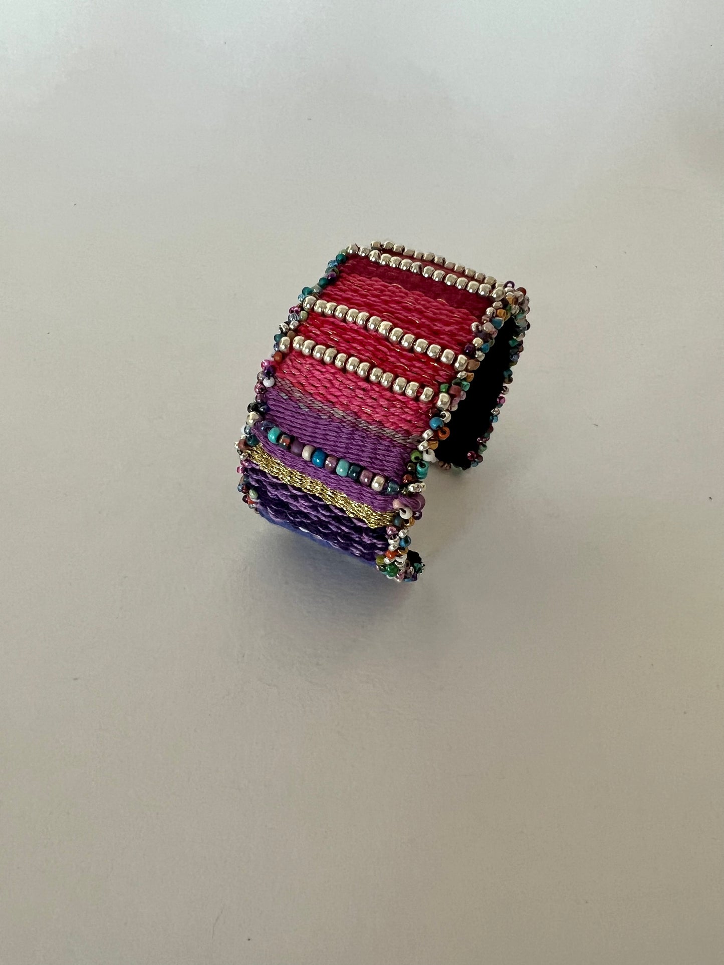 Beaded Tapestry Cuff - Rainbow 1