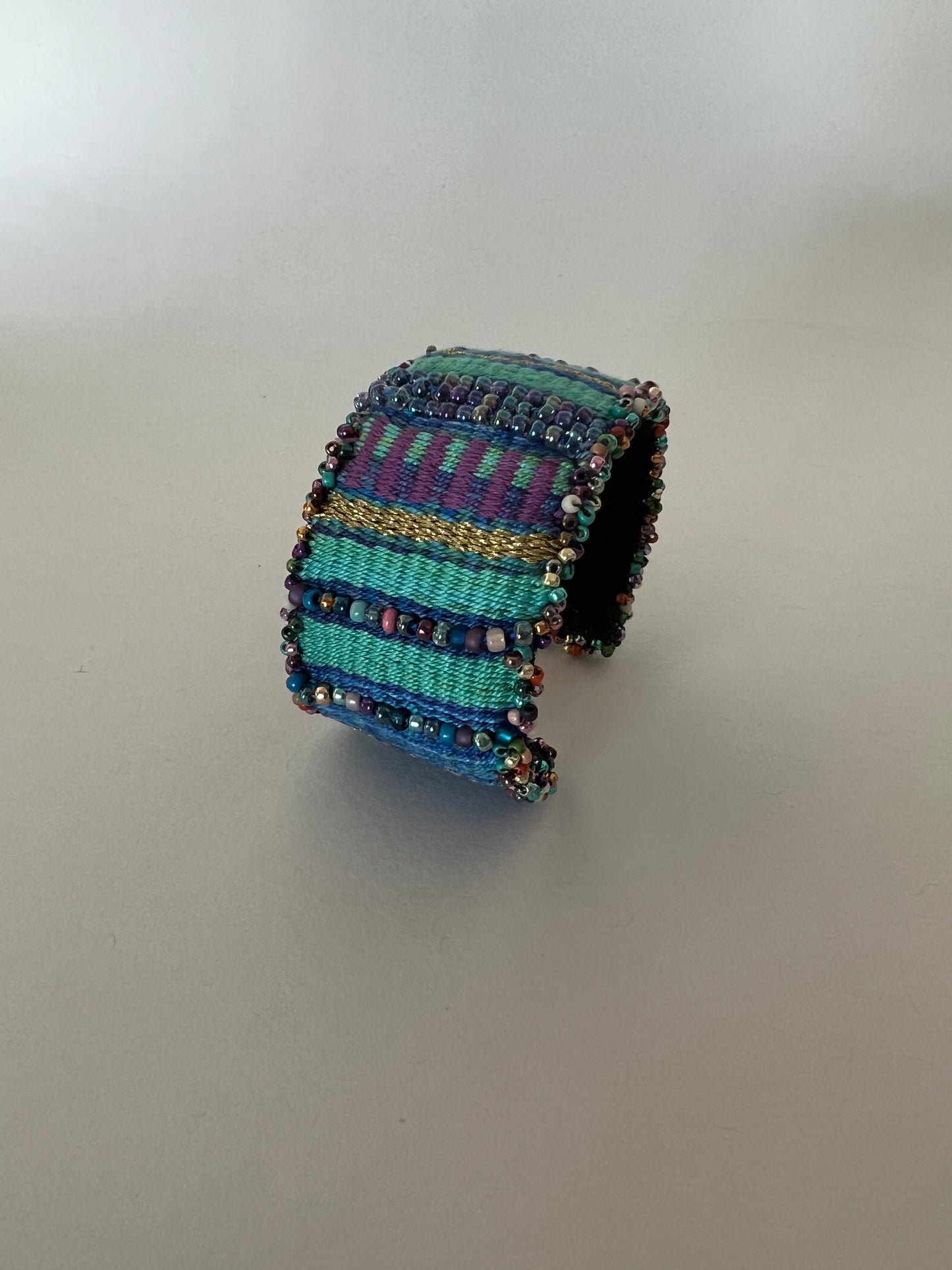 Beaded Tapestry Cuff - Turquoise