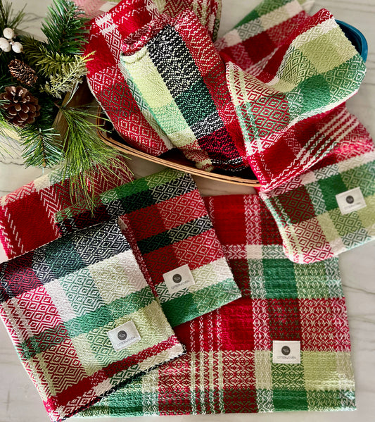 Christmas Twill Towels -  Classic Red & Green