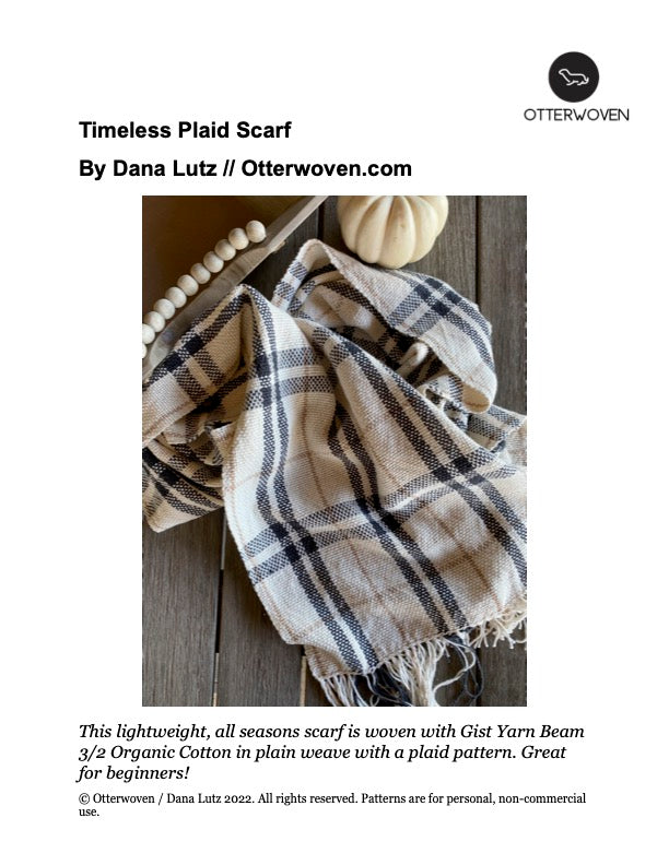 Rigid Heddle Weaving Pattern: Timeless Plaid Scarf