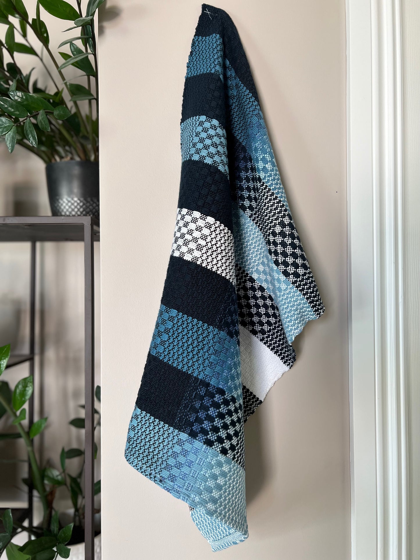 Blue Checkered Organic Cotton Towels