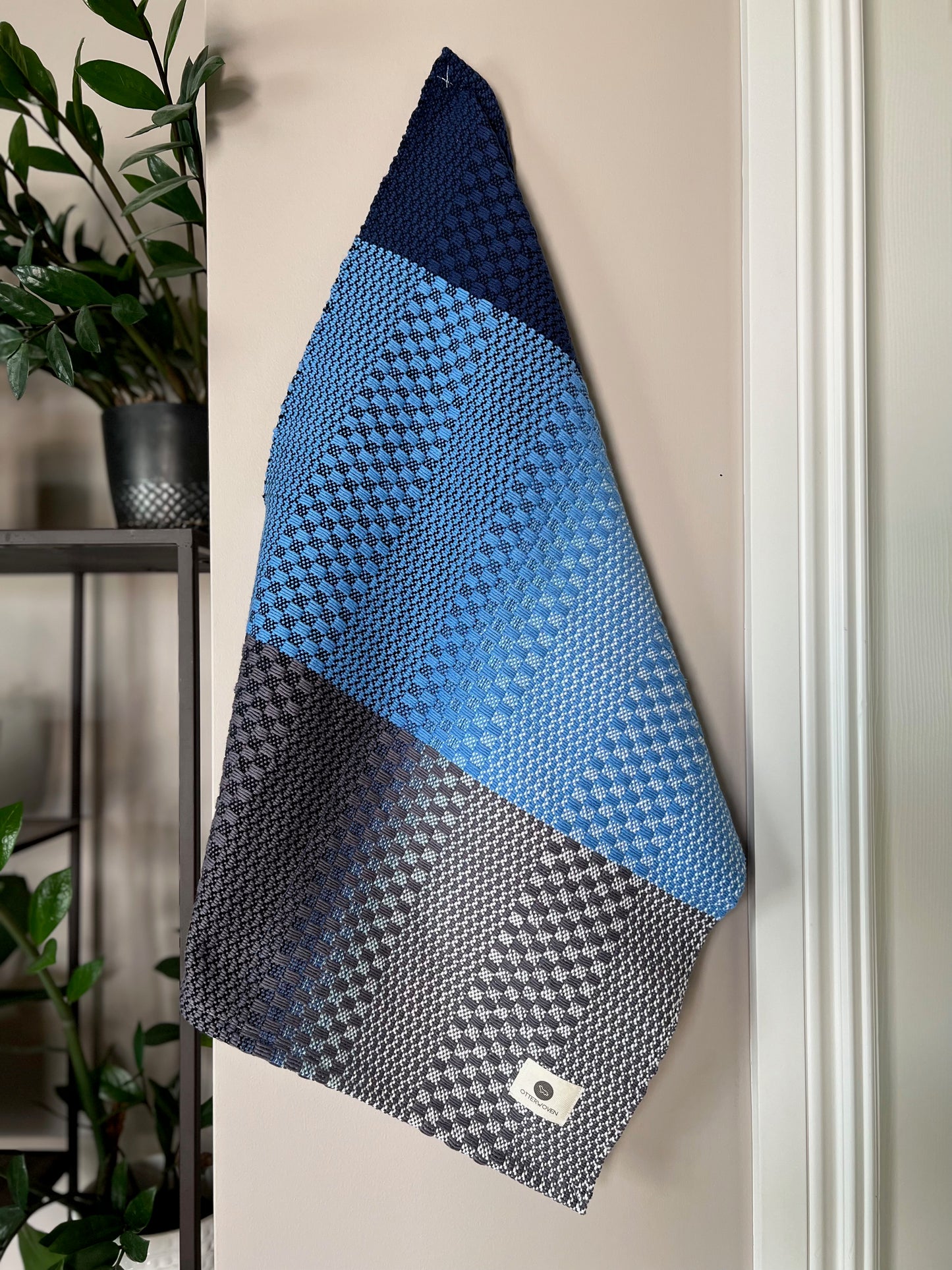 Blue Checkered Organic Cotton Towels