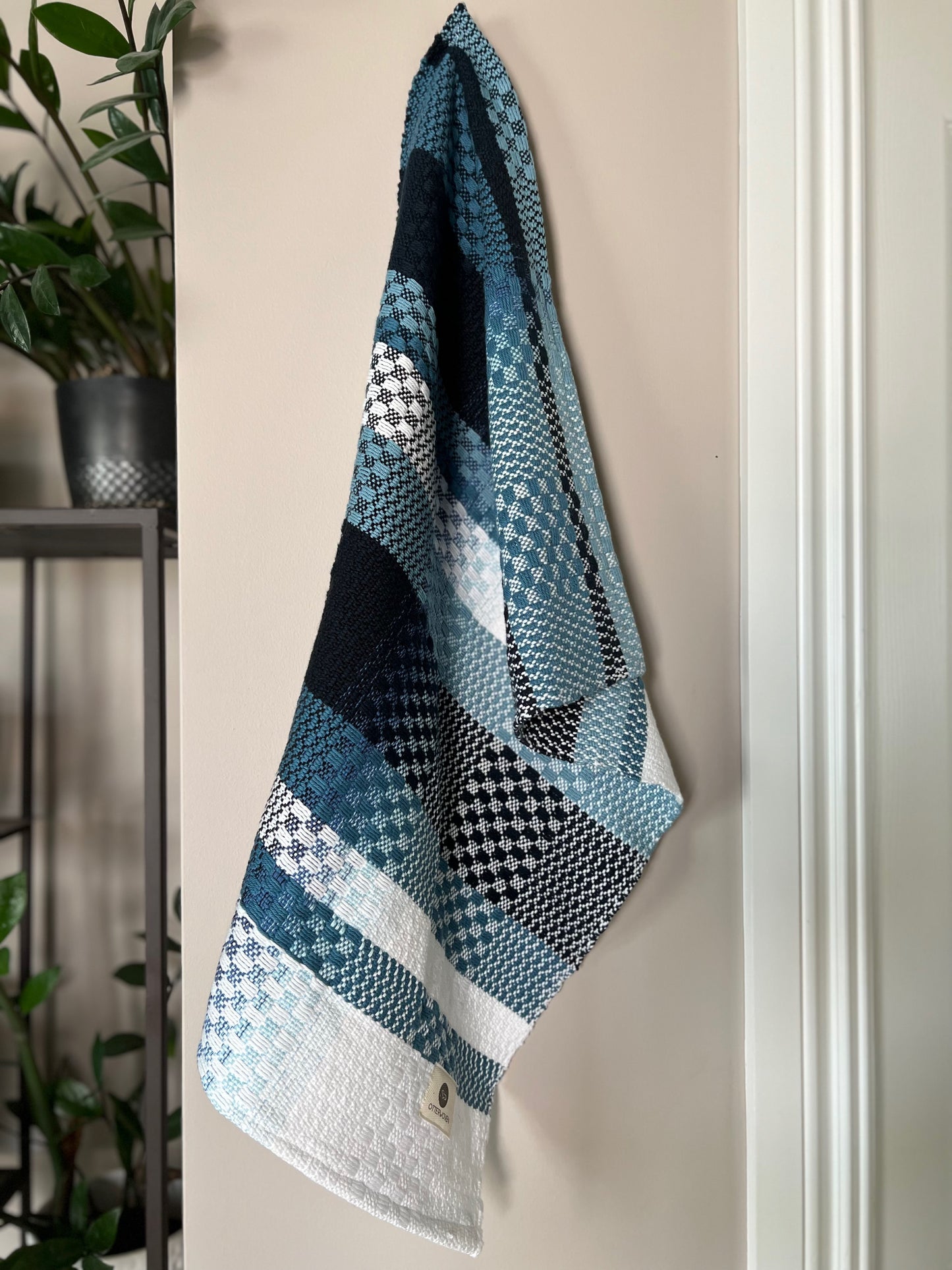 Blue Checkered Organic Cotton Towels