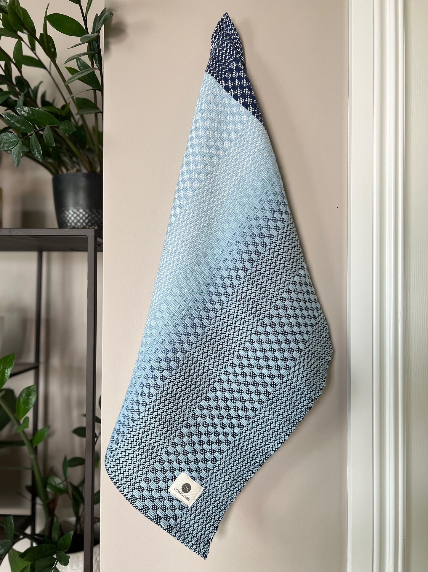 Blue Checkered Organic Cotton Towels