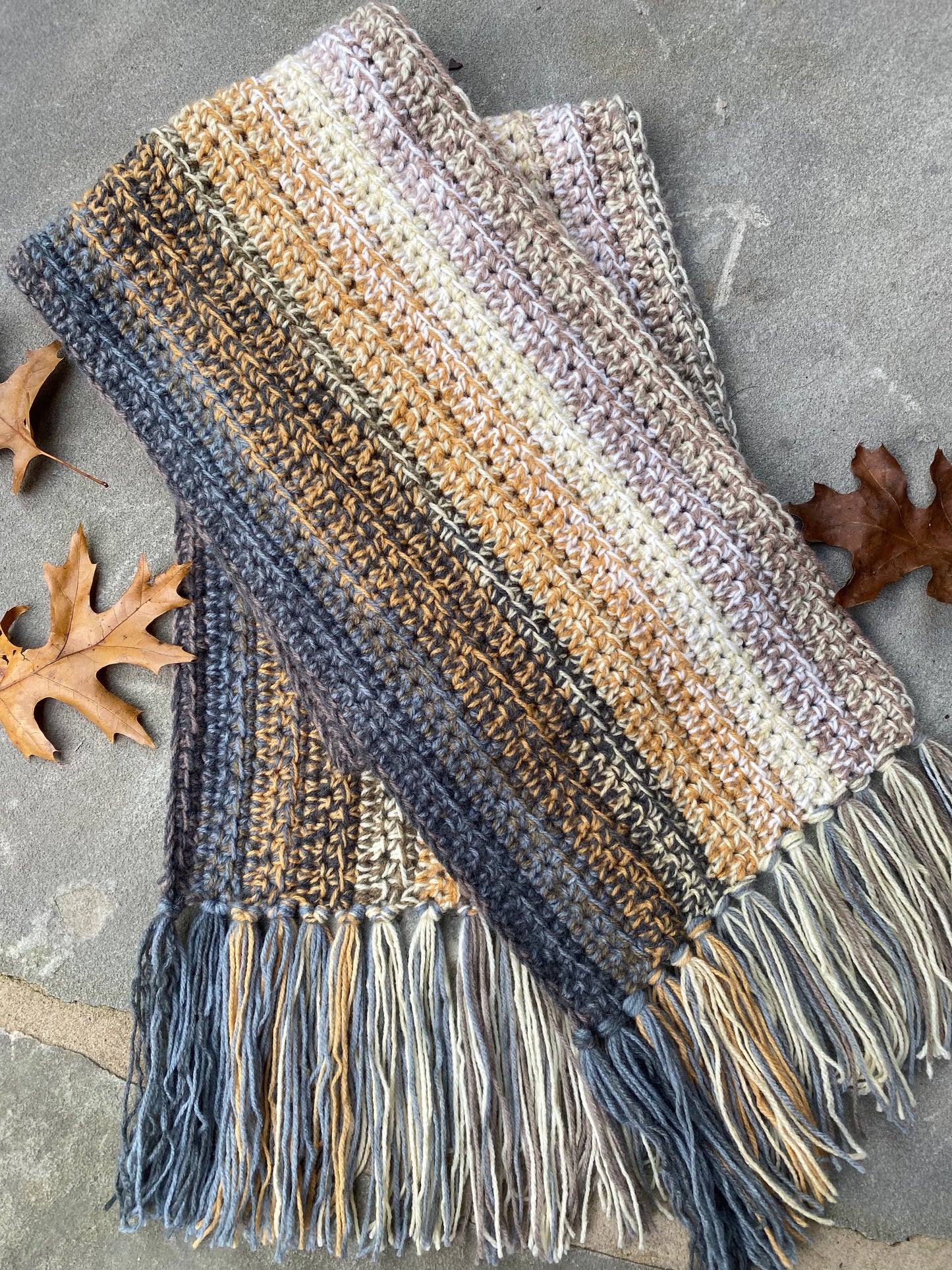 Chunky Crochet Scarf with Fringe