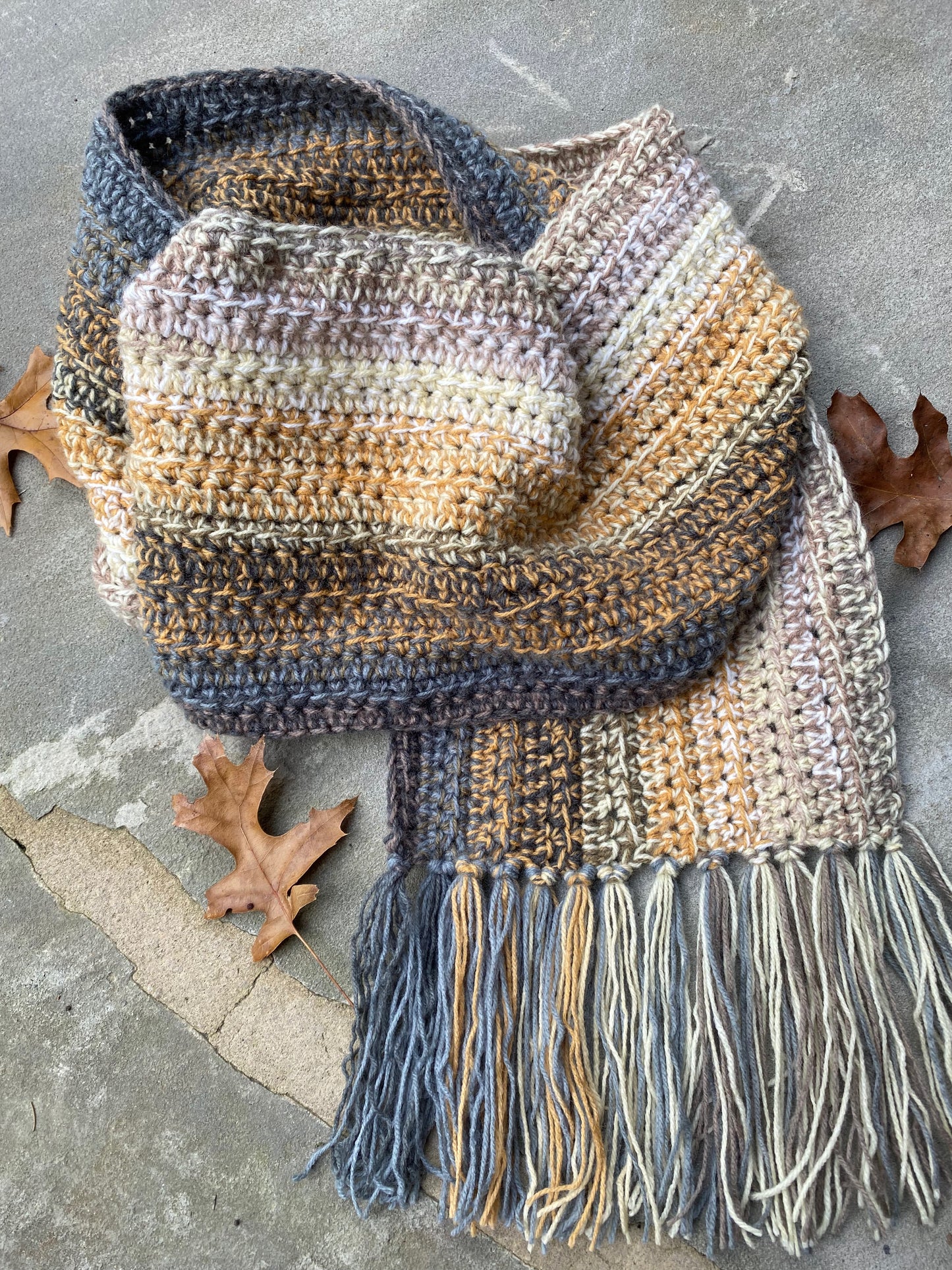 Chunky Crochet Scarf with Fringe