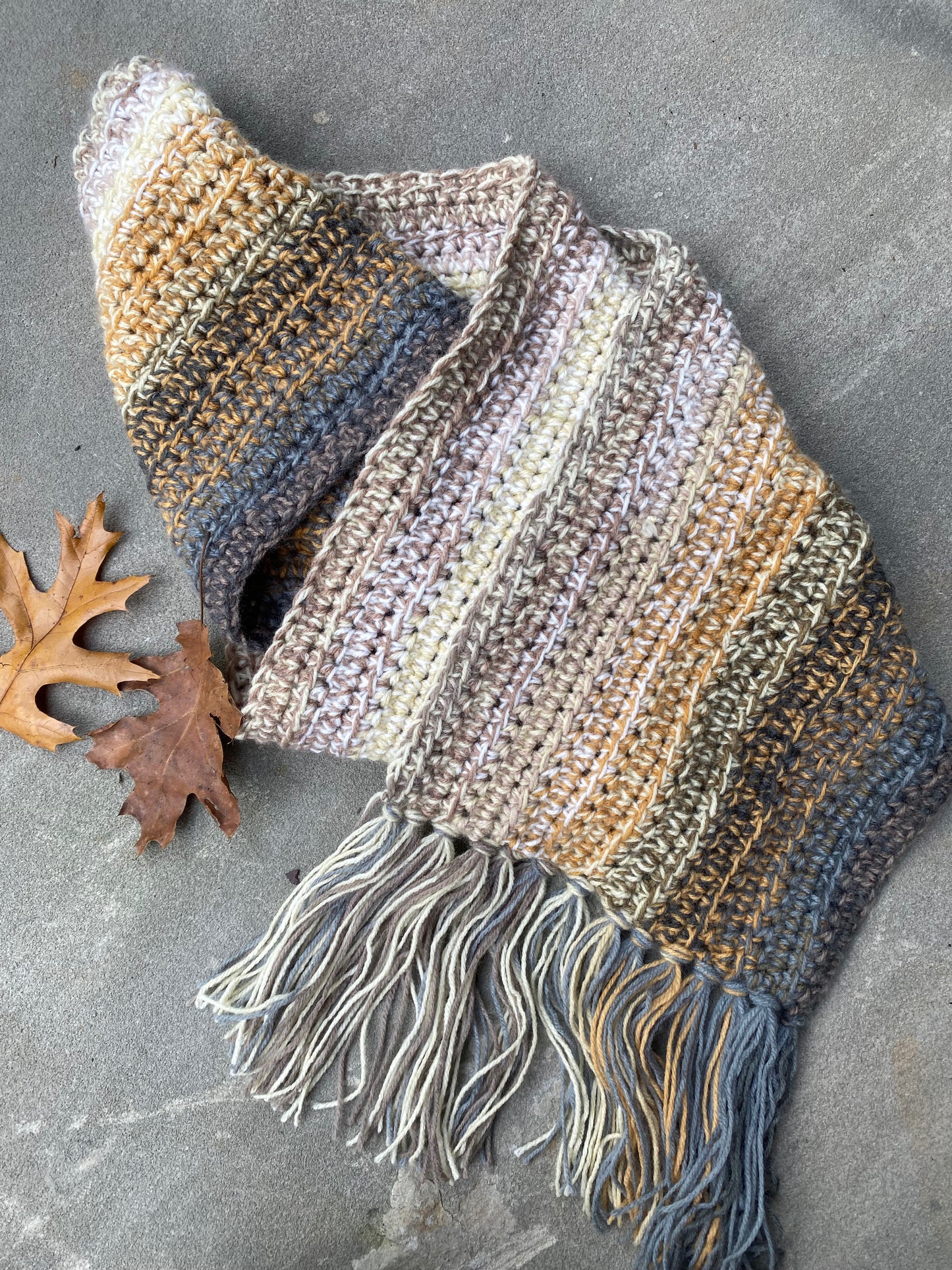 Chunky Crochet Scarf with Fringe