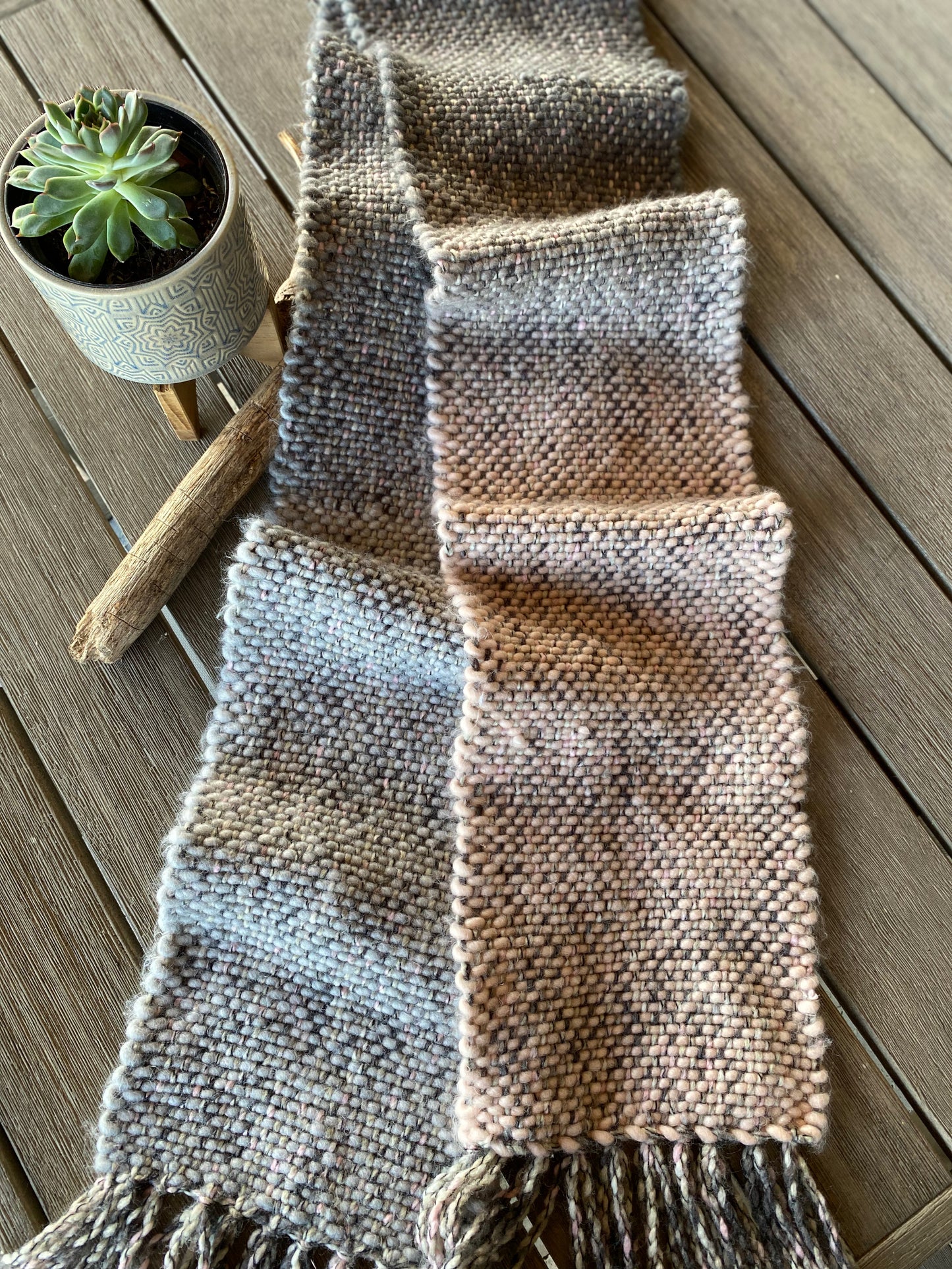 Chunky Woven Scarf in Heather Blush