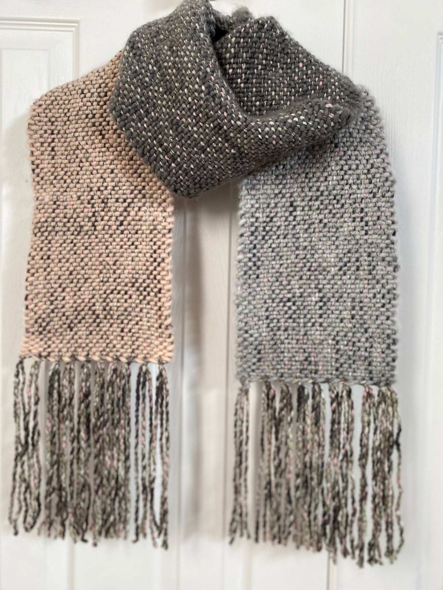 Chunky Woven Scarf in Heather Blush