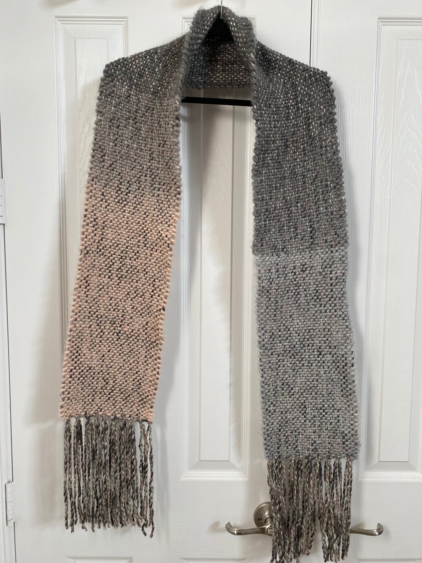 Chunky Woven Scarf in Heather Blush