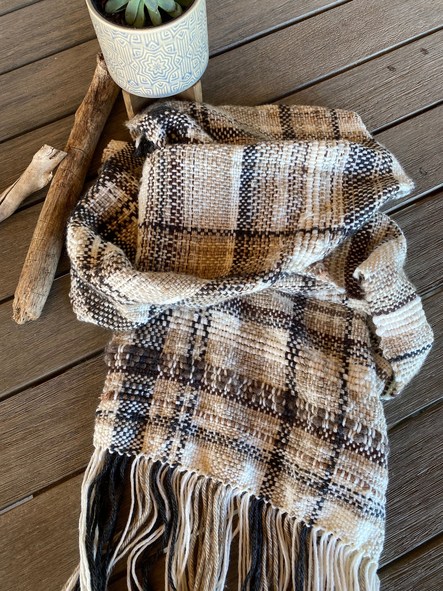 Plaid Scarf in Acorn