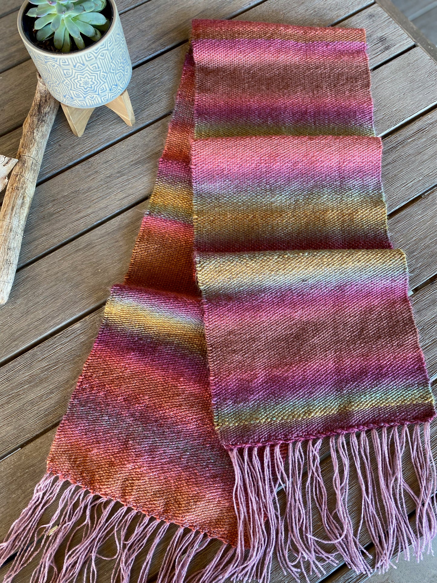 Ombre Scarf in Autumn Rose