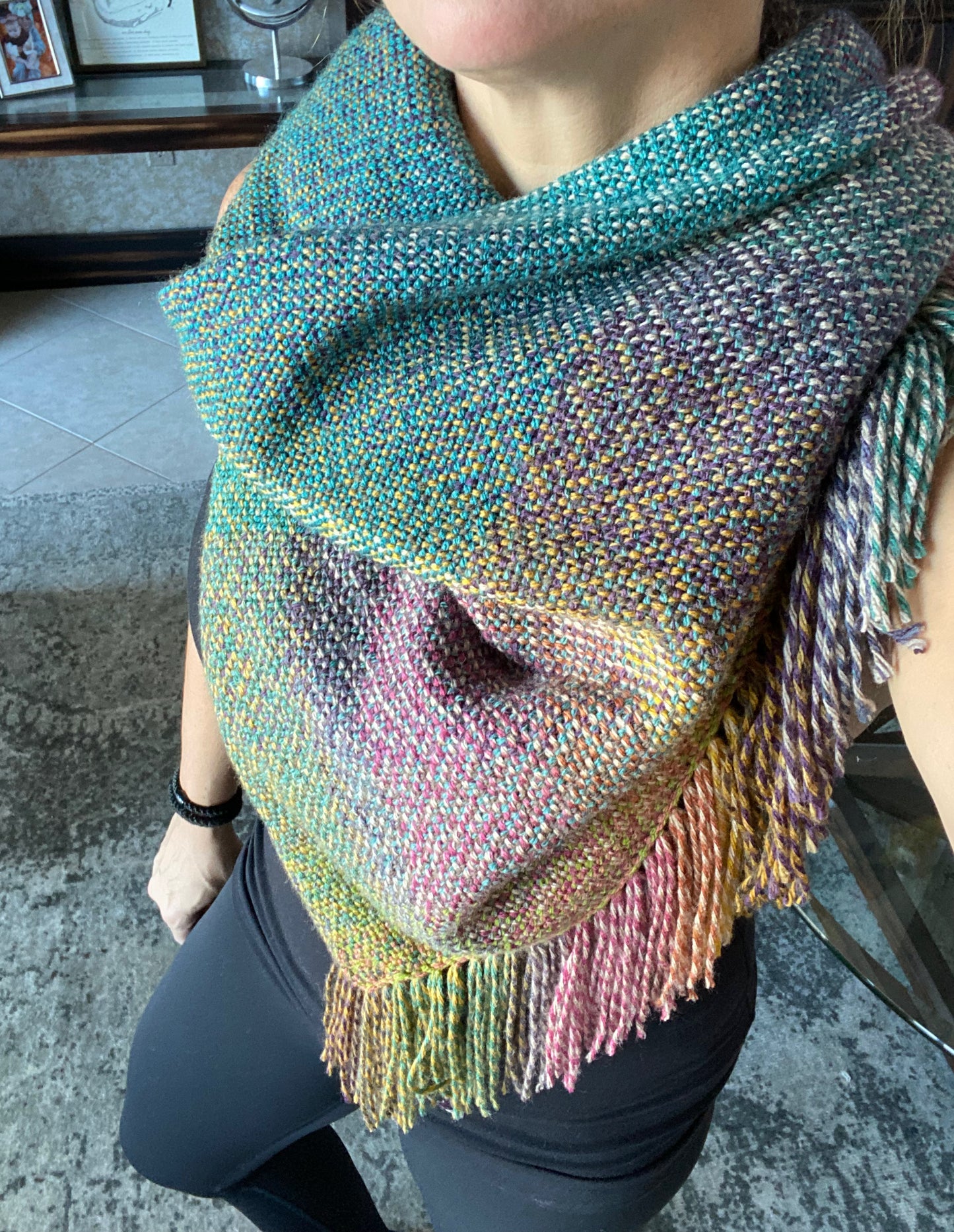 Jeweled Rainbow Blanket Scarf