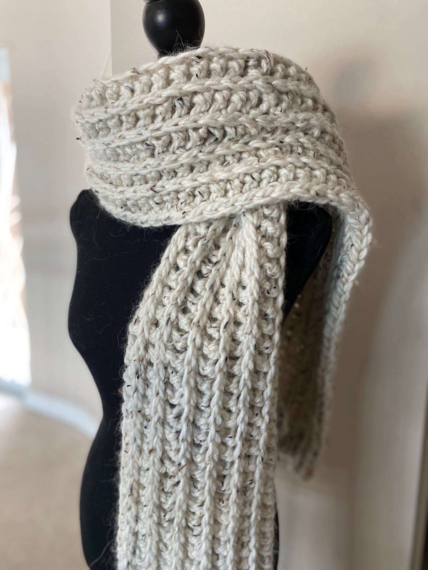 University Ribbed Scarf in Biscotti