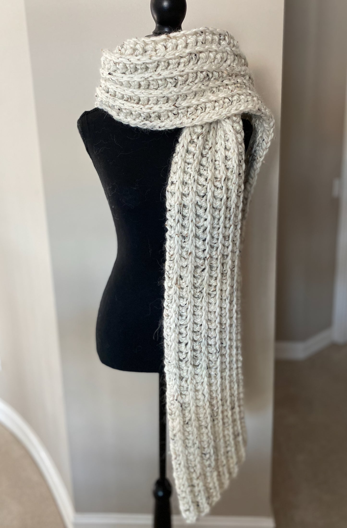 University Ribbed Scarf in Biscotti