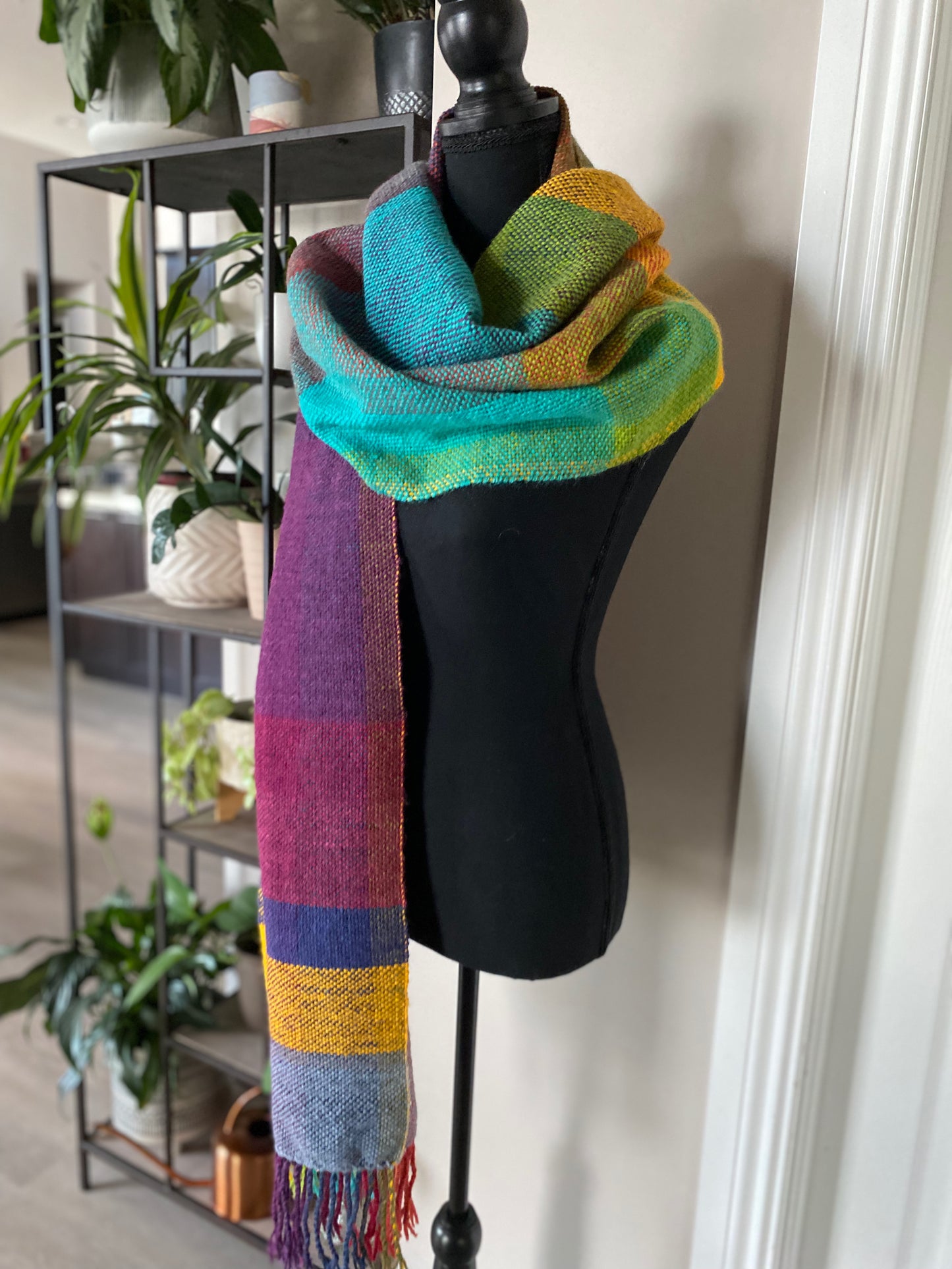 Color Pop Rainbow Plaid Scarf