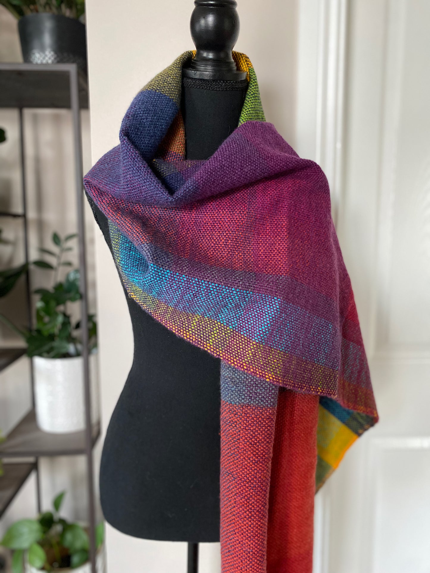 Color Pop Rainbow Plaid Scarf