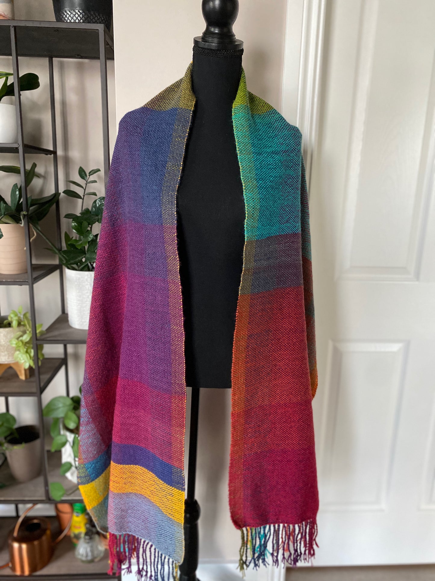 Color Pop Rainbow Plaid Scarf