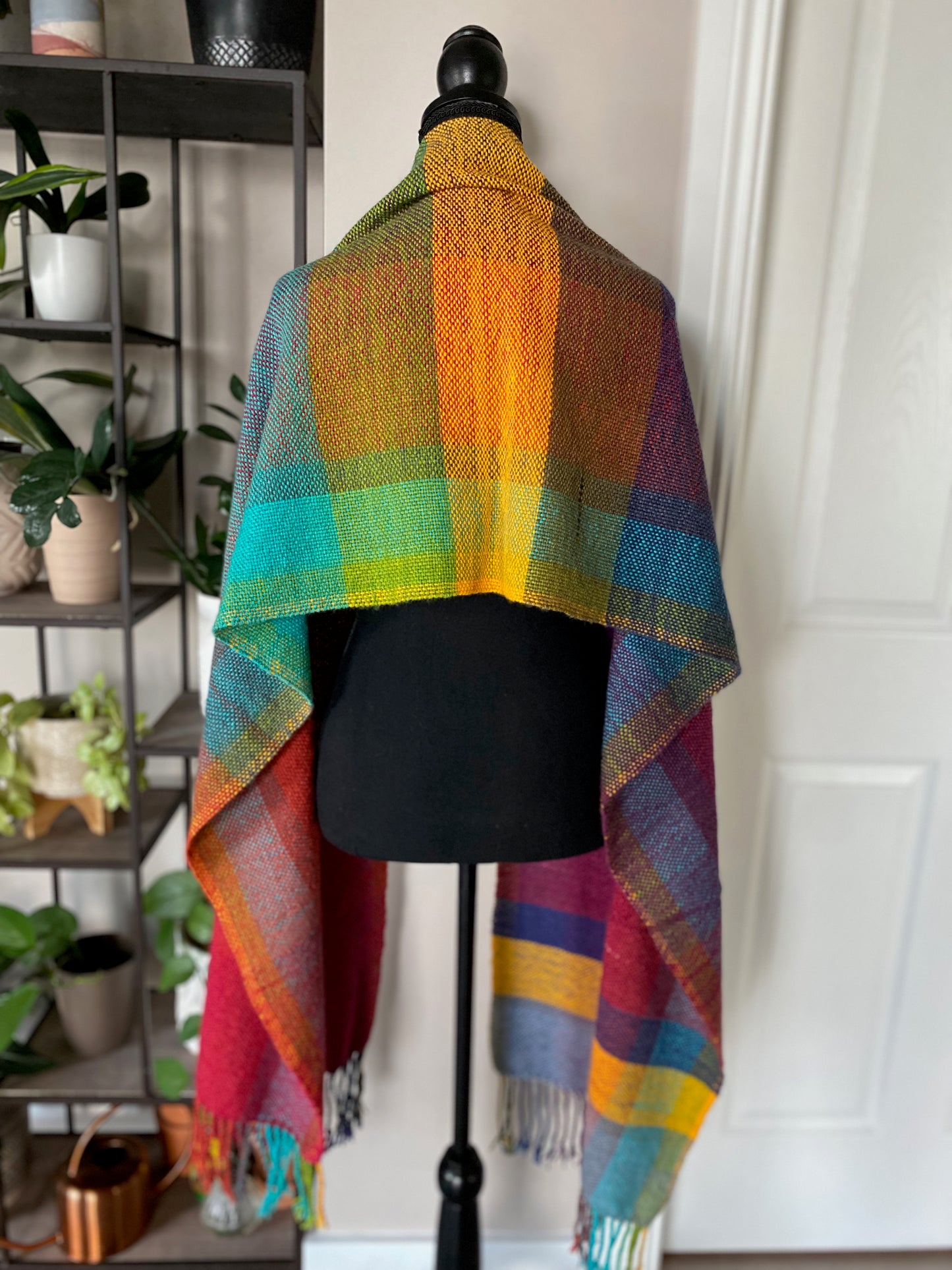 Color Pop Rainbow Plaid Scarf