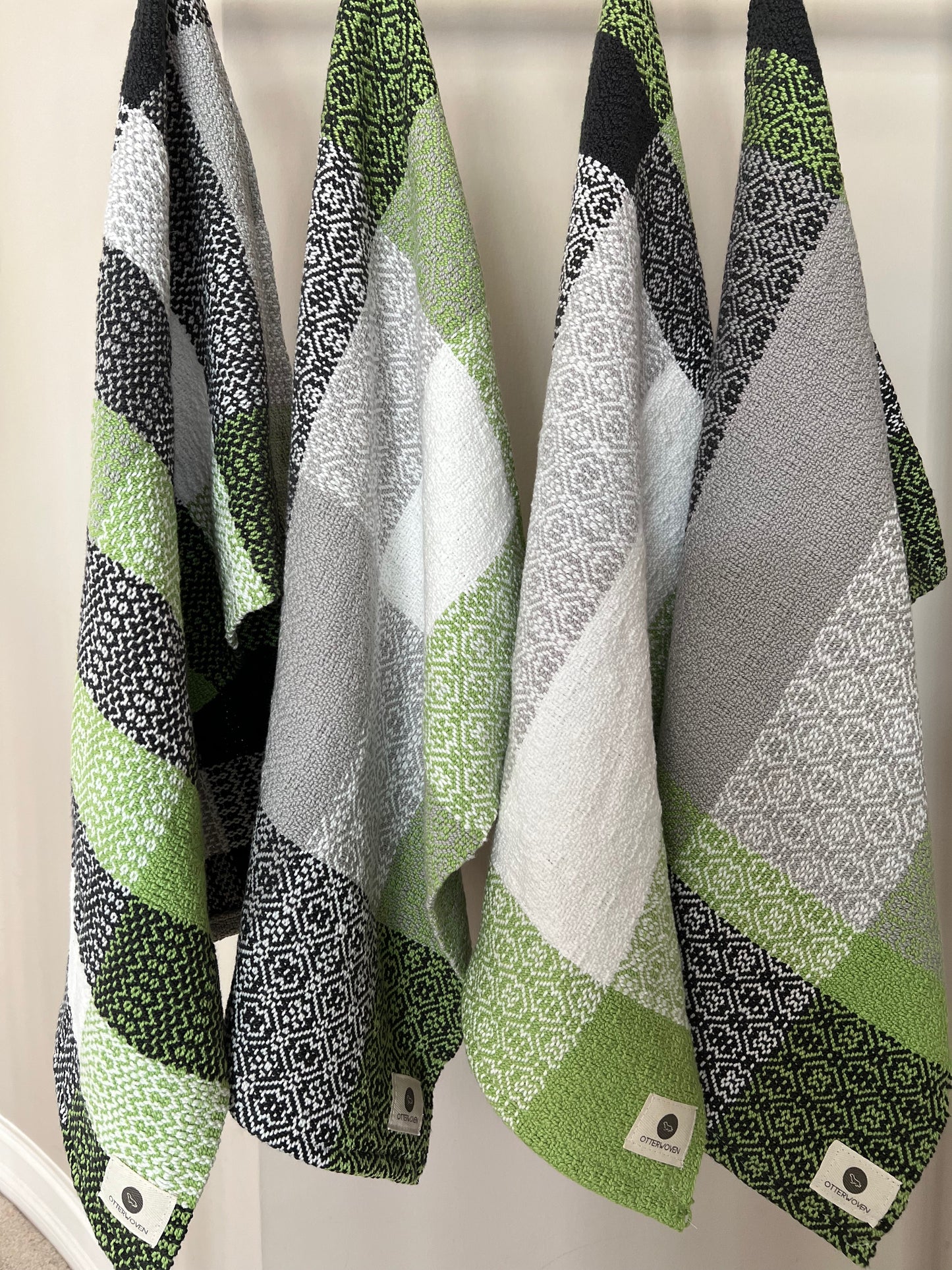 Lime Twist Twill Organic Cotton Towels - Singles