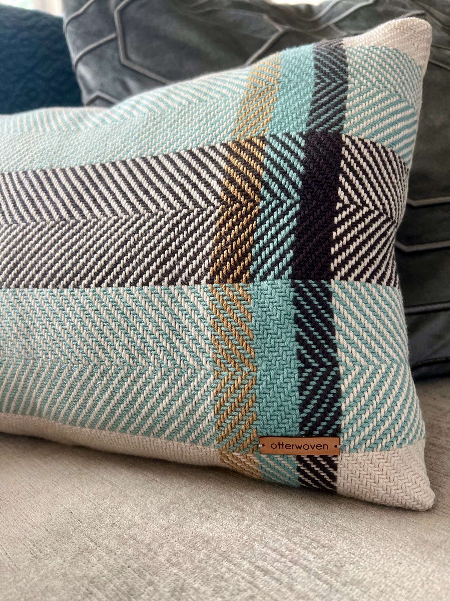 Farmhouse Accent Pillow - Charcoal Stripe