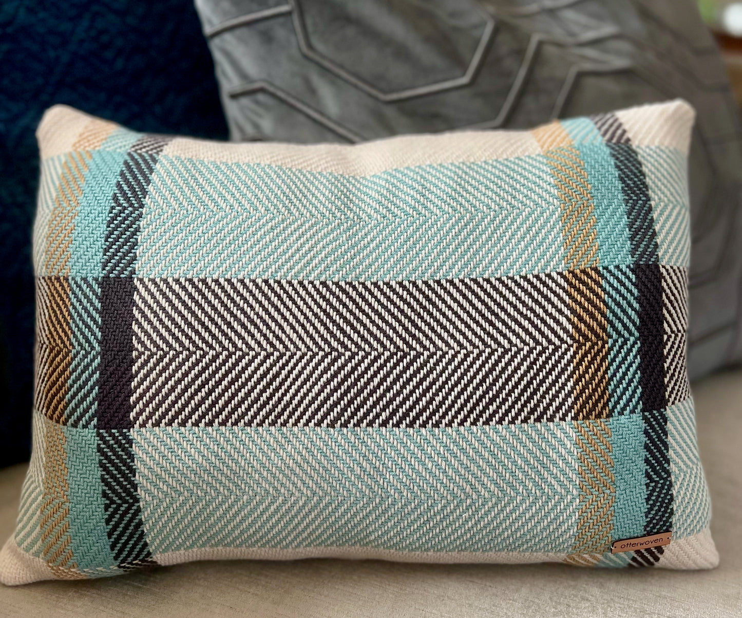 Farmhouse Accent Pillow - Charcoal Stripe