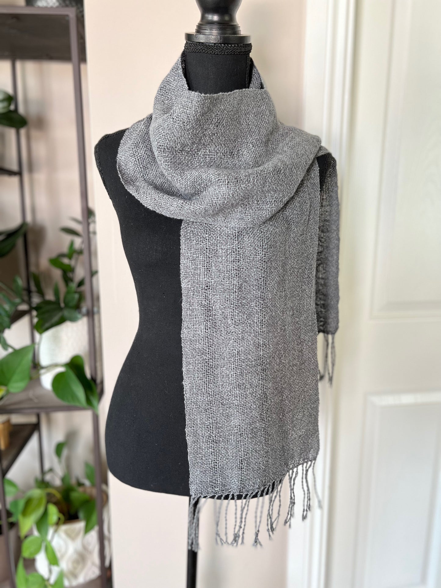 Beachcomber Cotton/Linen Lightweight Scarf - Charcoal